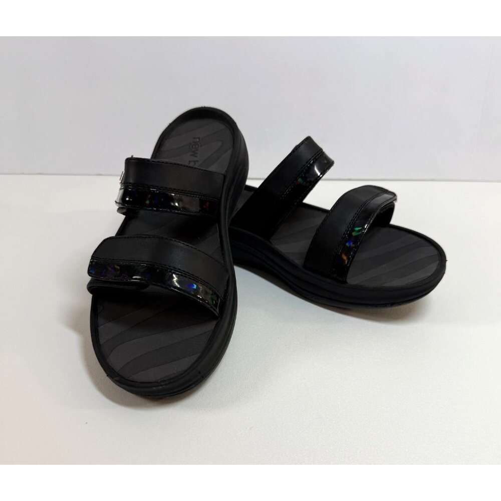 New Balance Women's Revive‎ Black 2-Strap Comfort Slide-in Sandals Size 7 US